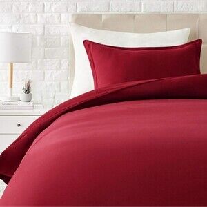 Microfiber Twin Duvet Cover Set Burgundy